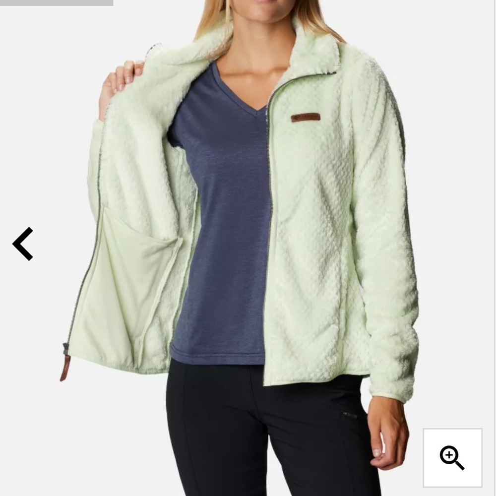 Columbia Sherpa II Fire Side Women's Mint Green Fleece Jacket Zip Up Size Small